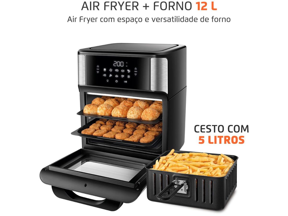 Interior amplo da Air Fryer Forno